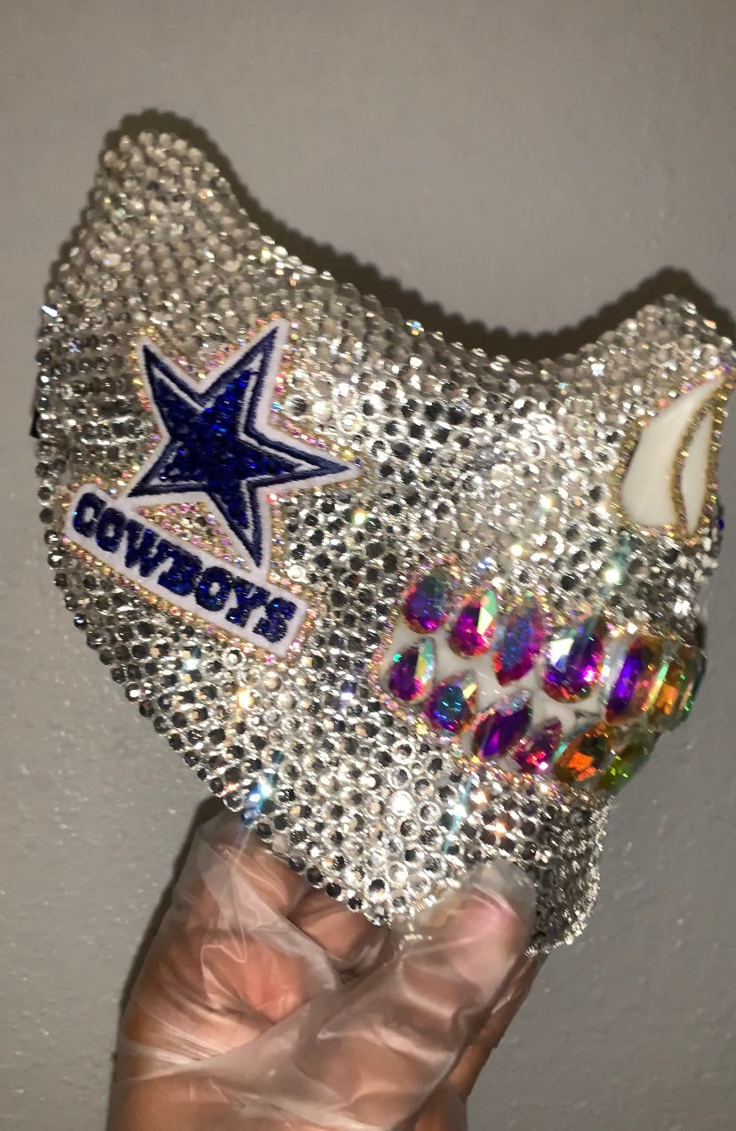Dallas Iced Fang Rhinestone Mask