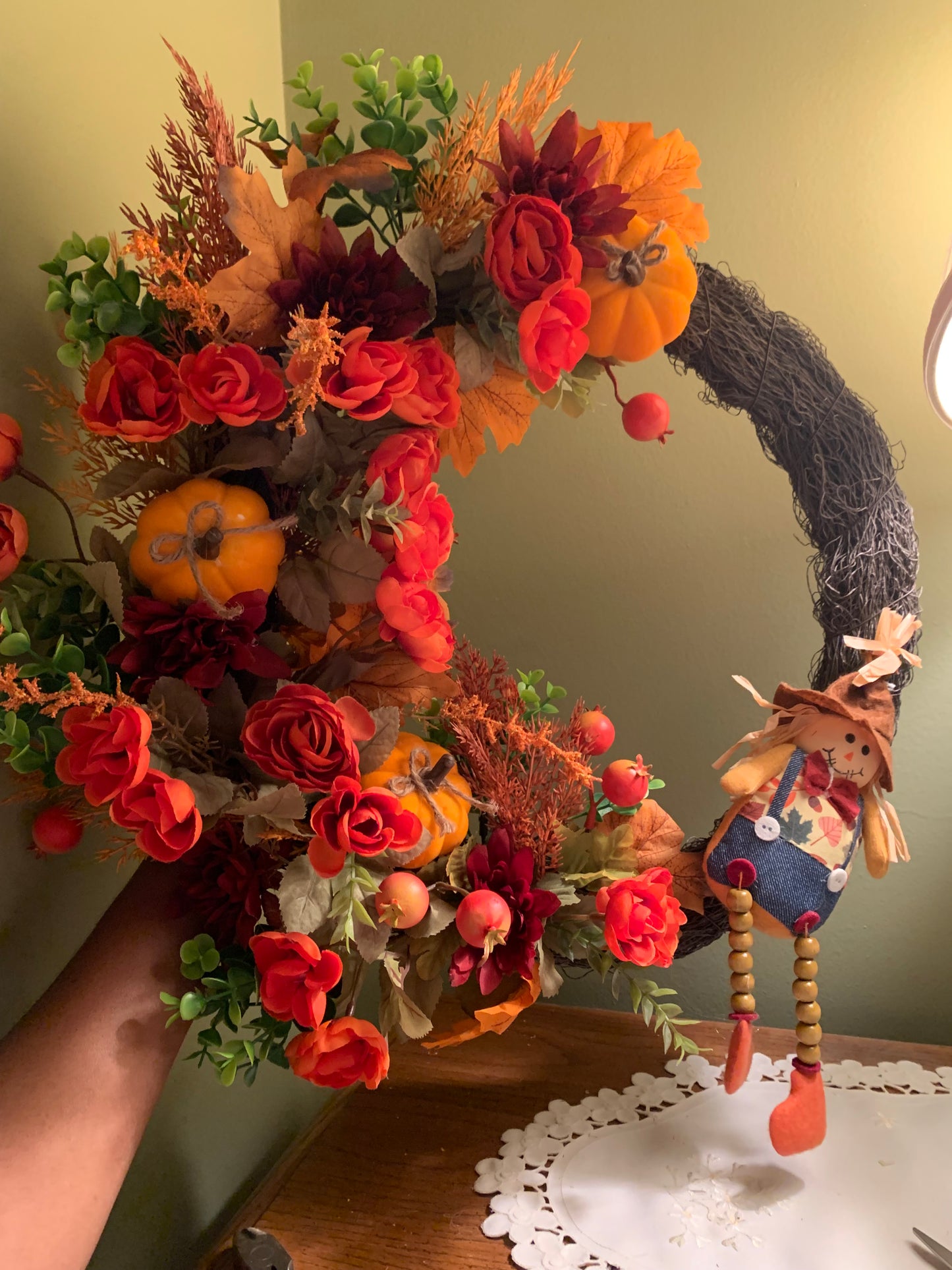 Fall Wreath with Scarecrow