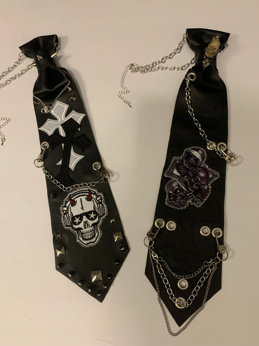 Midnight Skull Chain Necktie