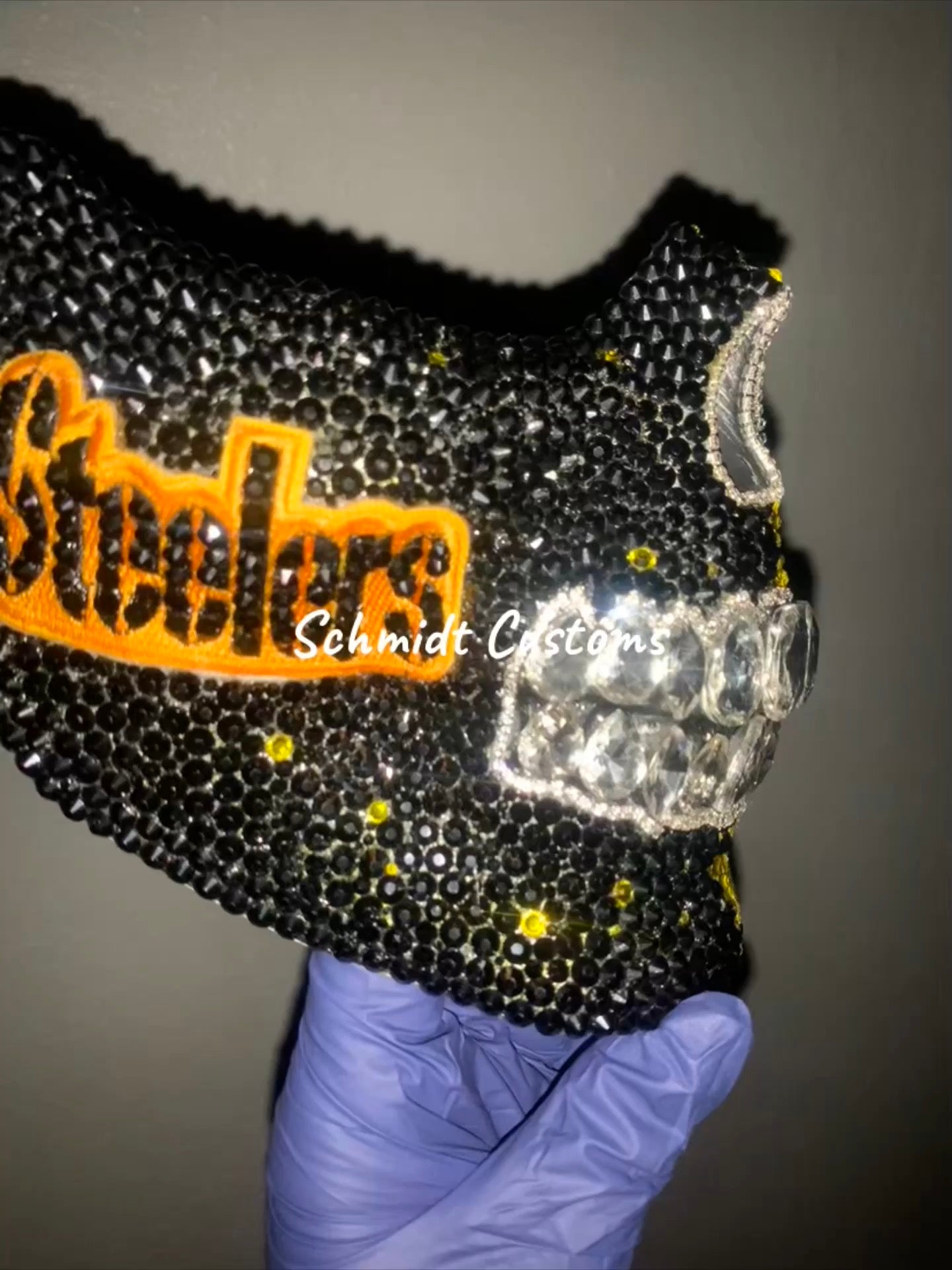 Custom Steelers Bling Face Mask