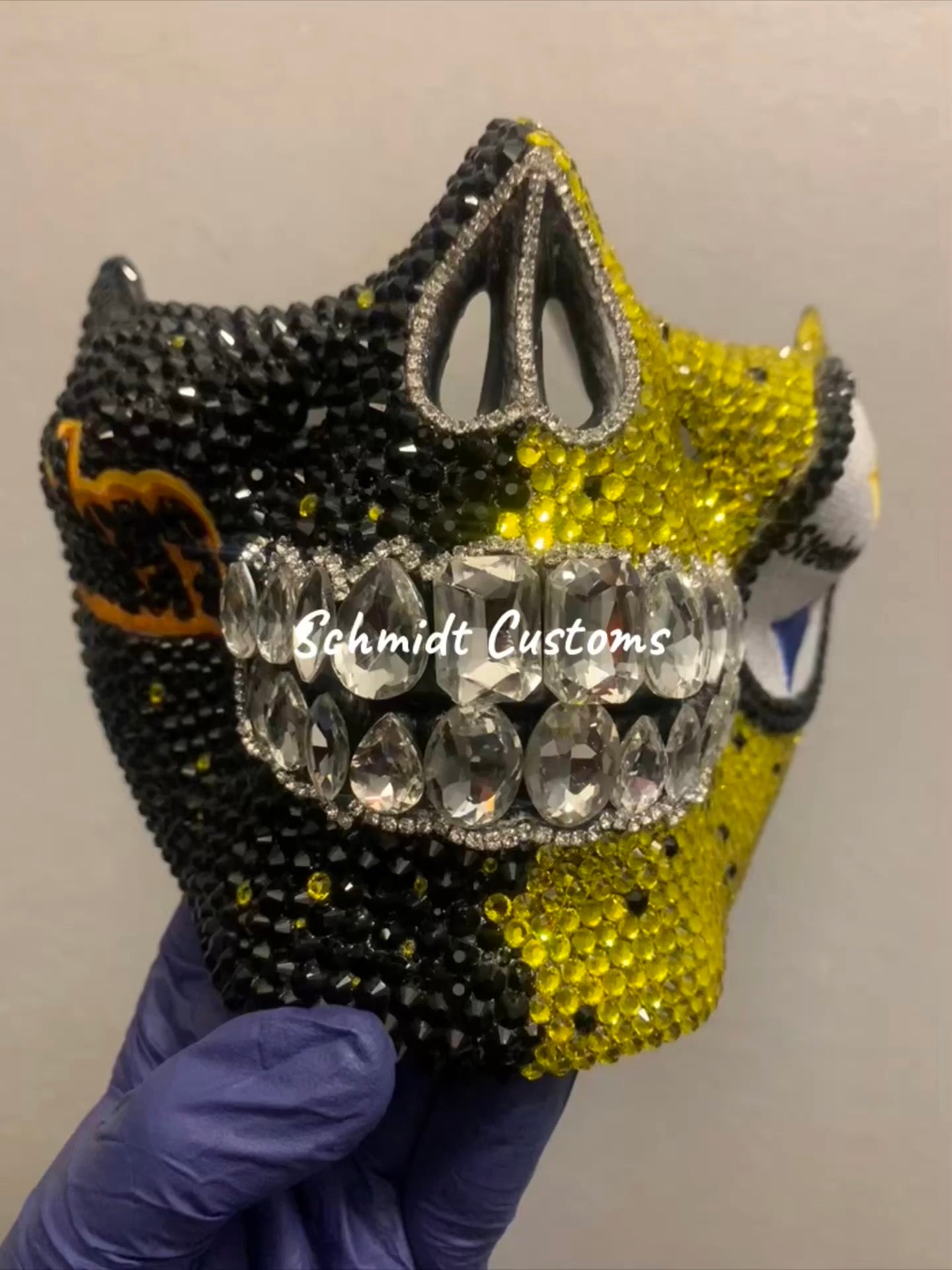Custom Steelers Bling Face Mask