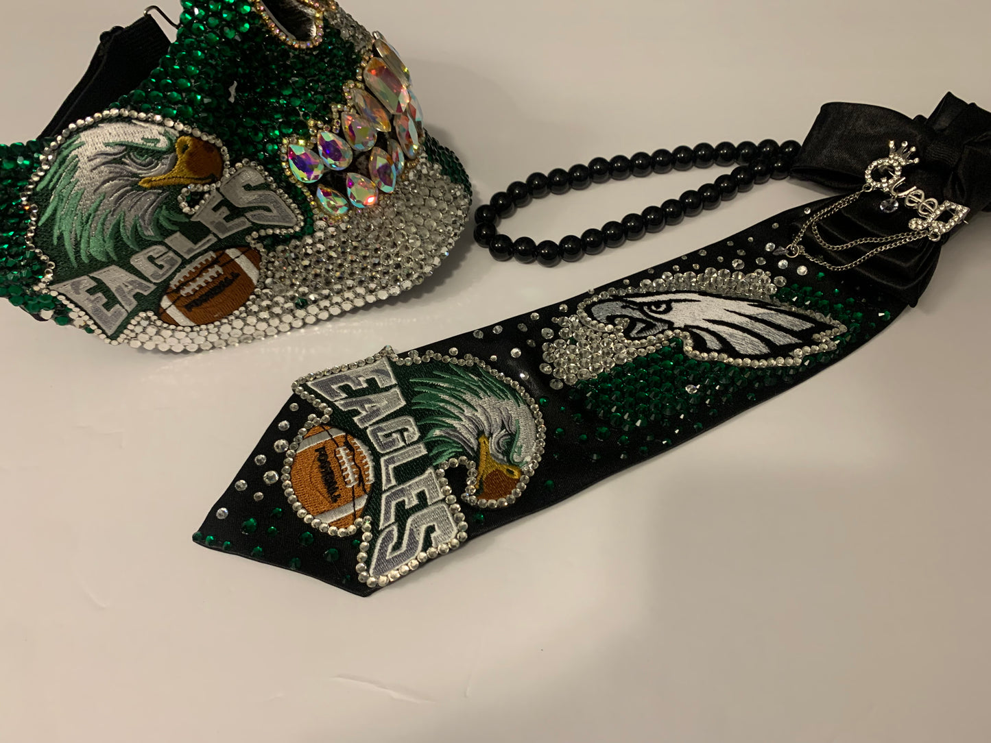 Philadelphia Eagles Mask & Necktie Bling Set