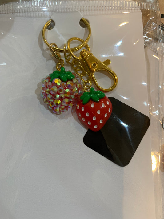Bling Strawberry Keychain