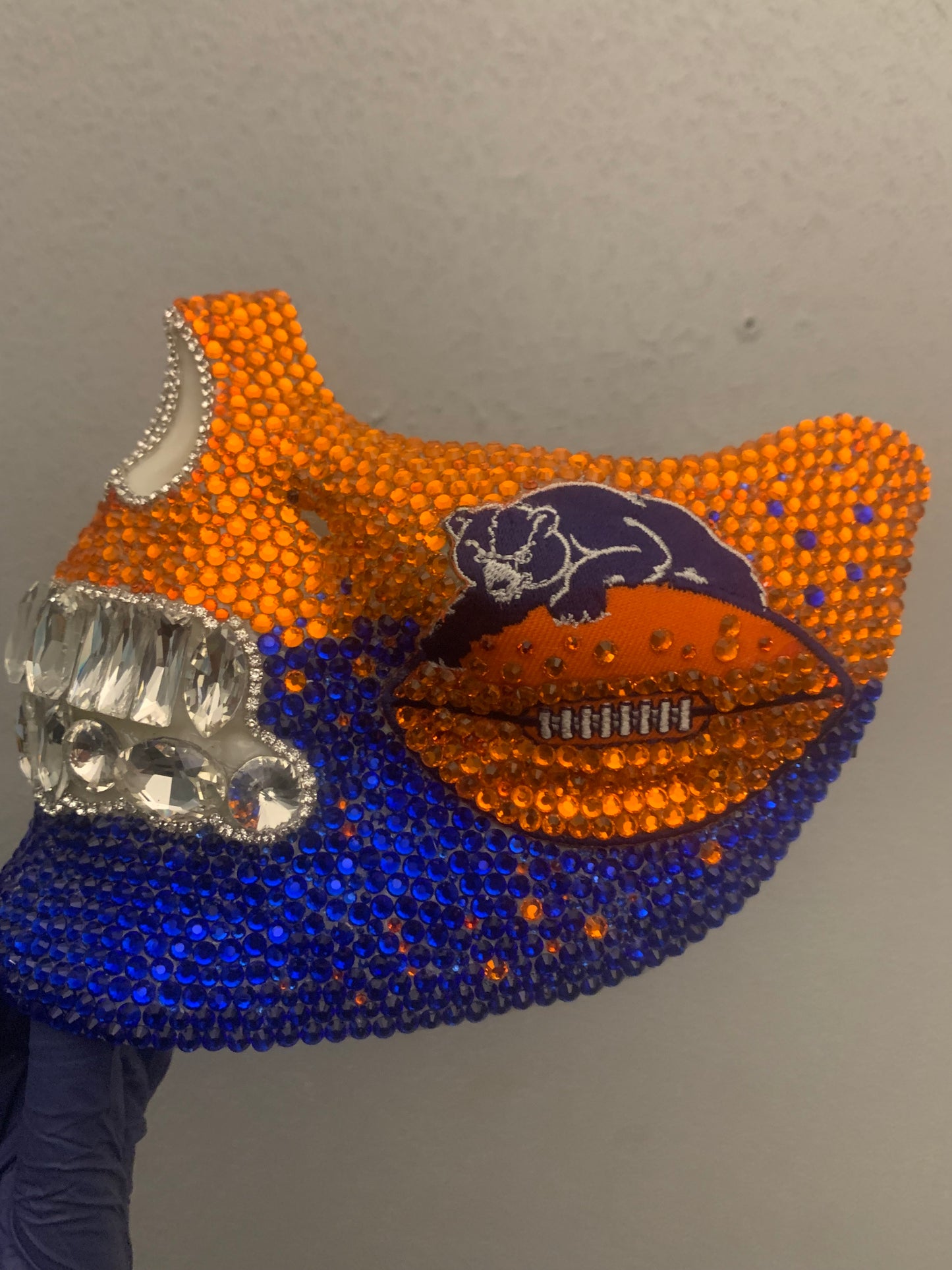 Chicago Bears Rhinestone Mask