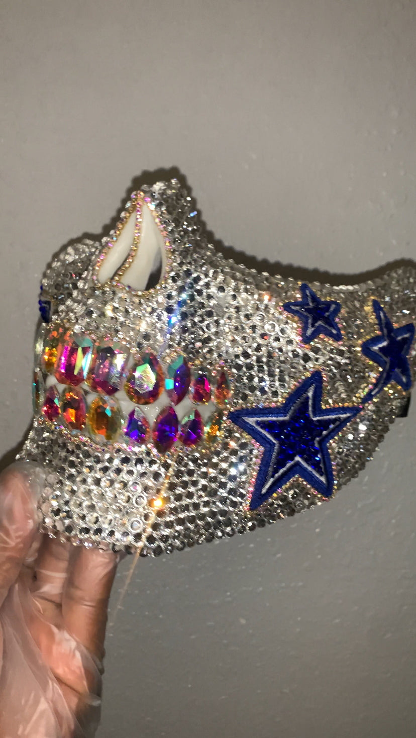 Dallas Iced Fang Rhinestone Mask
