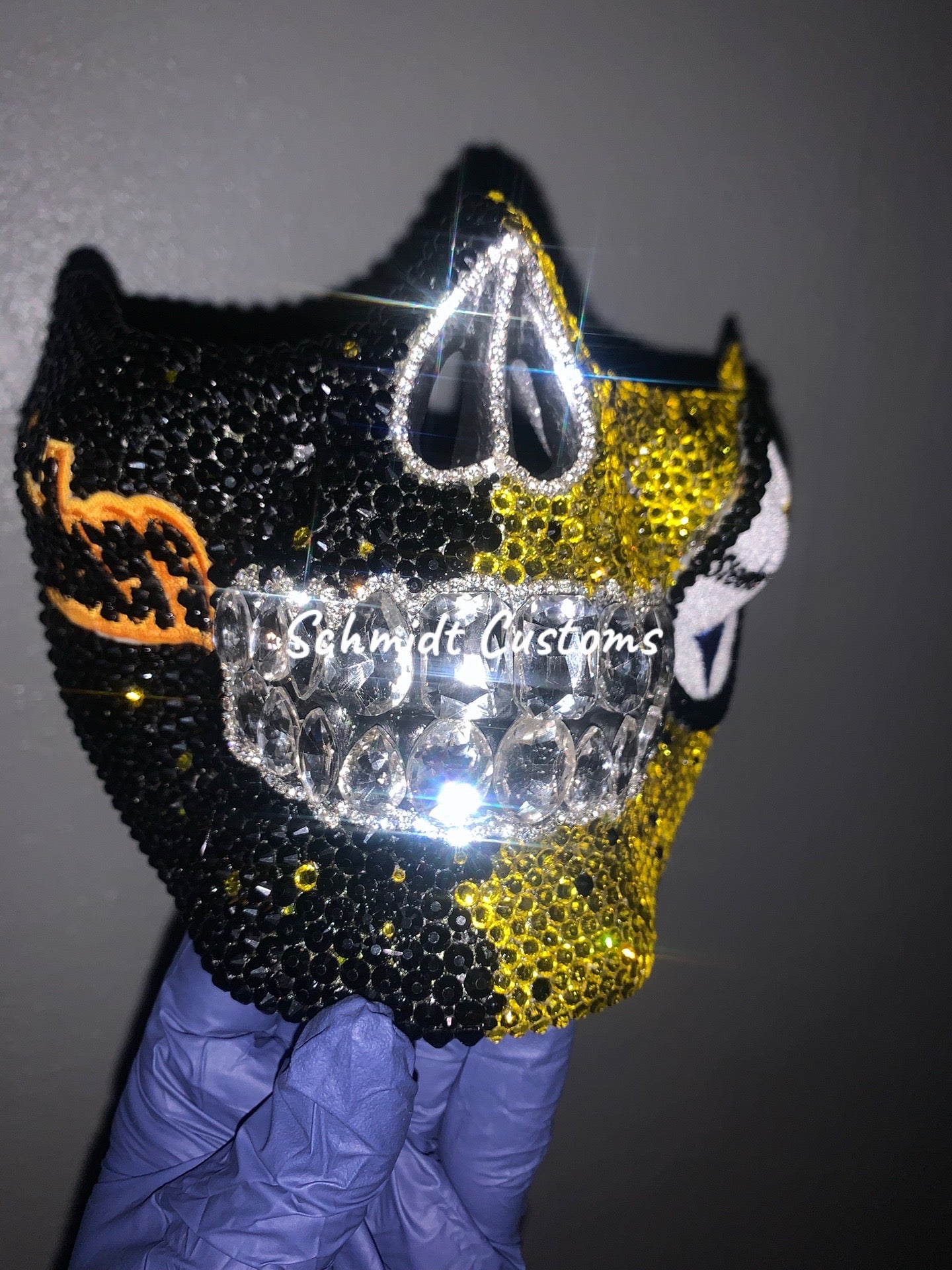 Custom Steelers Bling Face Mask