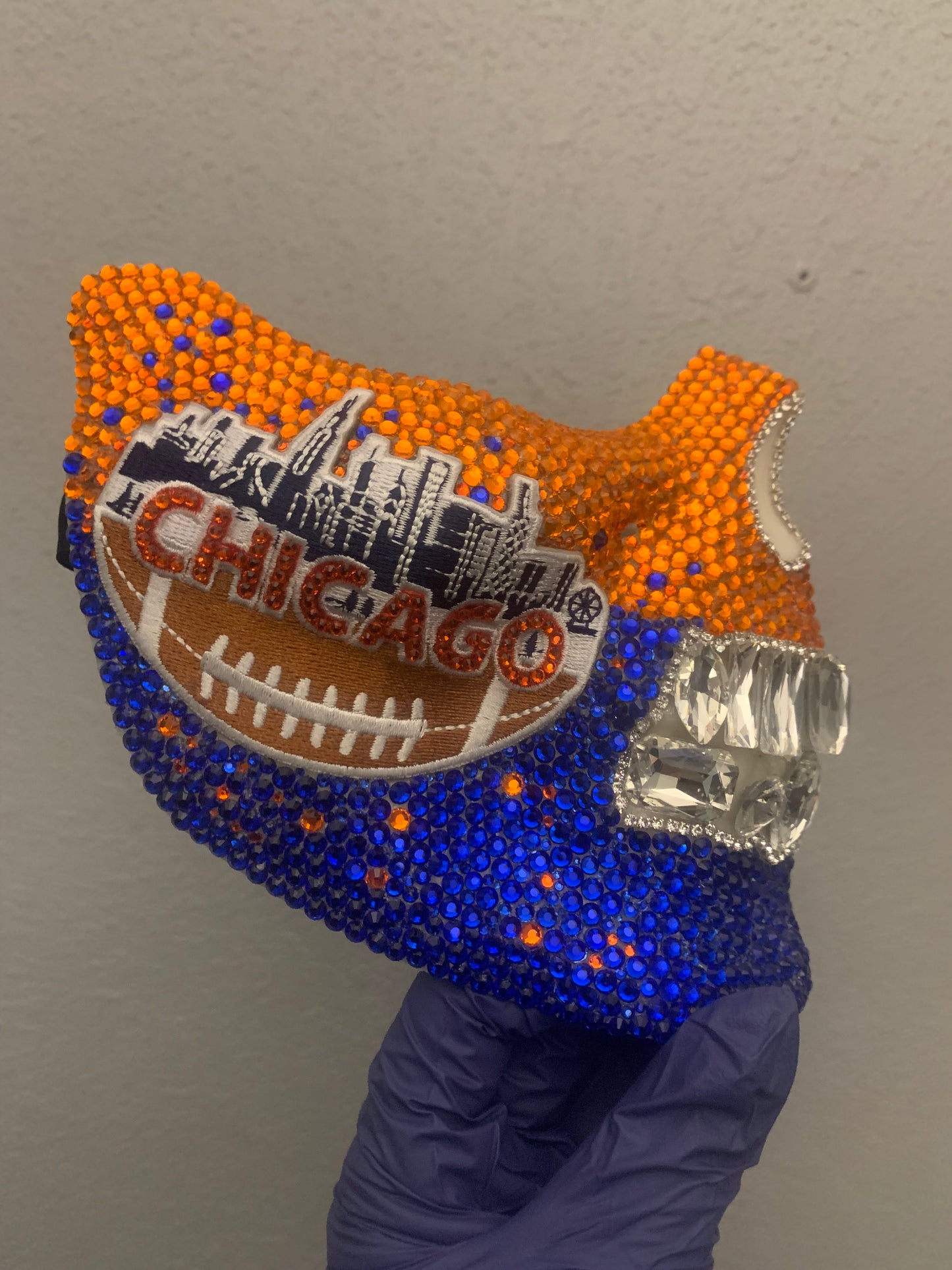 Chicago Bears Rhinestone Mask