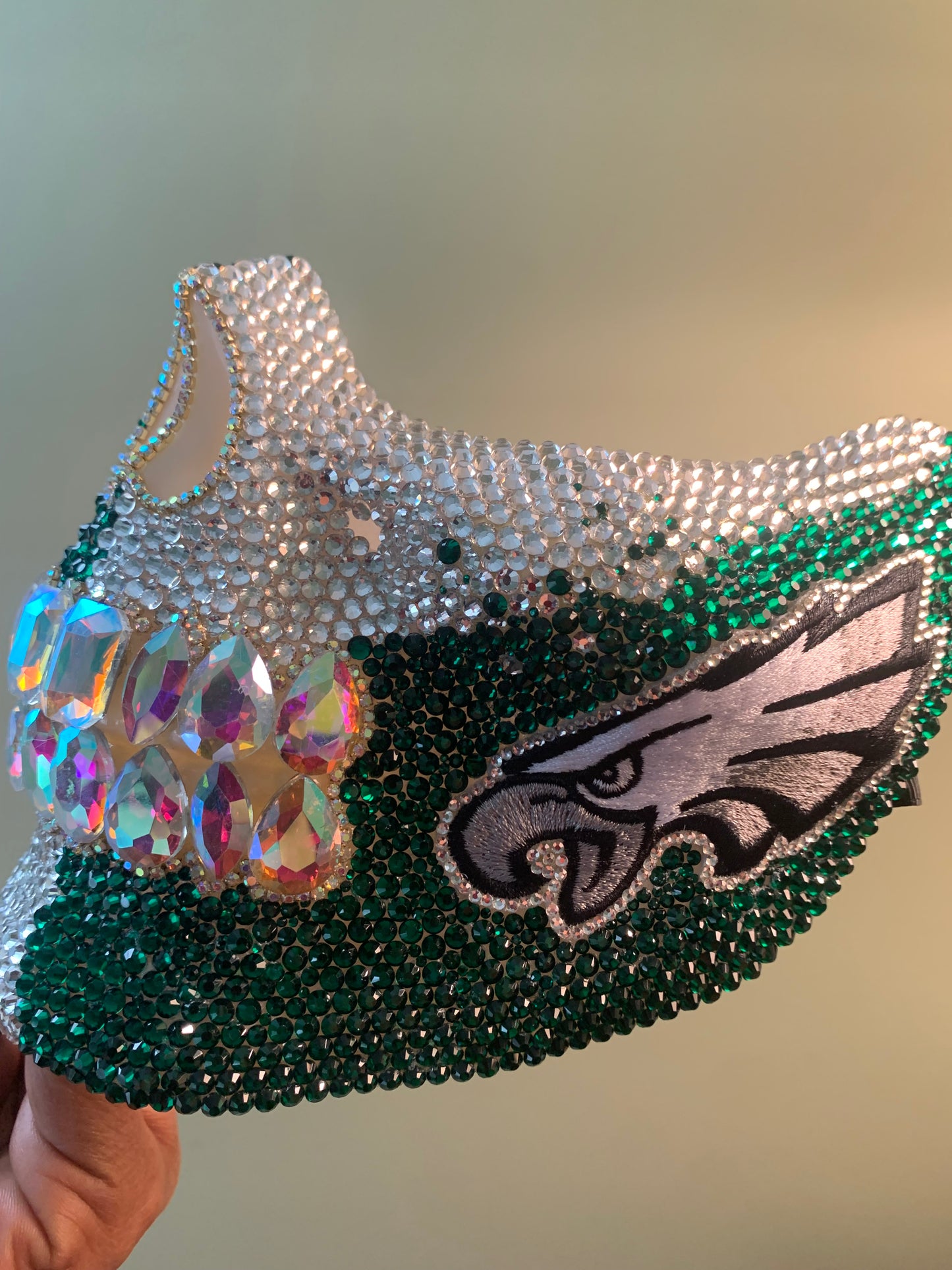 Blinged-Out Philadelphia Eagles Crystal Mask 🦅✨
