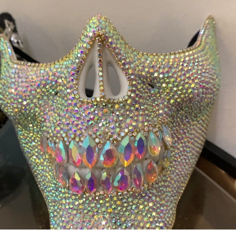 Crystal Fang Rhinestone Skull Masks