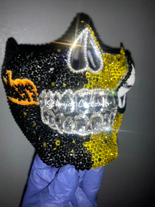 Custom Steelers Bling Face Mask