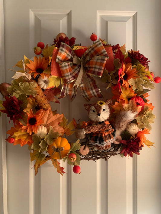 Fall Wreath with Fox