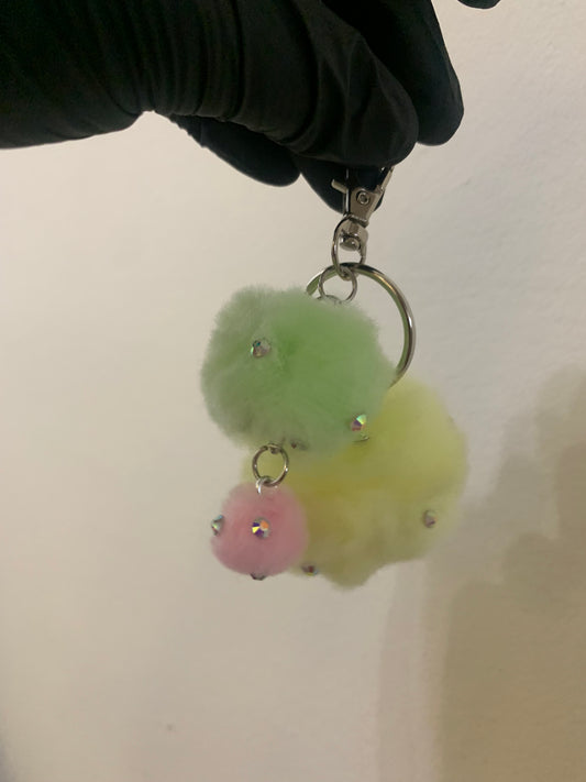 Bling Pom Pom Keychains