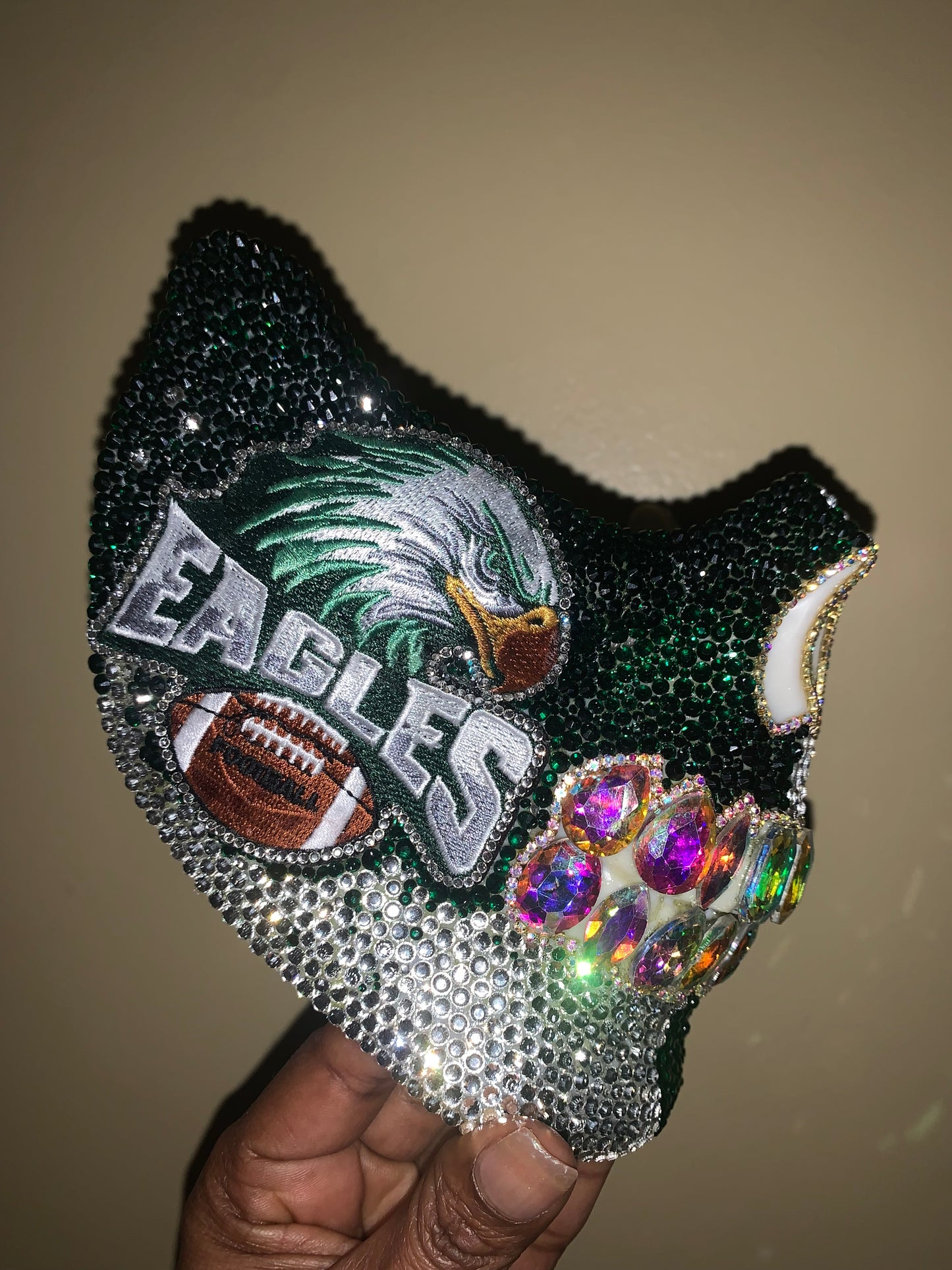 Blinged-Out Philadelphia Eagles Crystal Mask 🦅✨