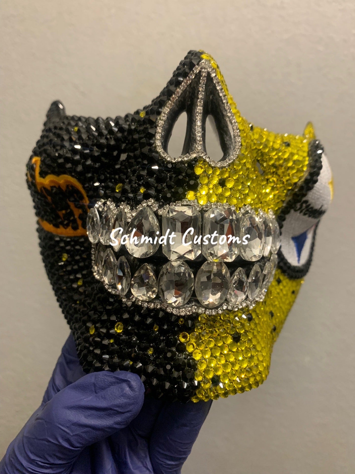 Custom Steelers Bling Face Mask