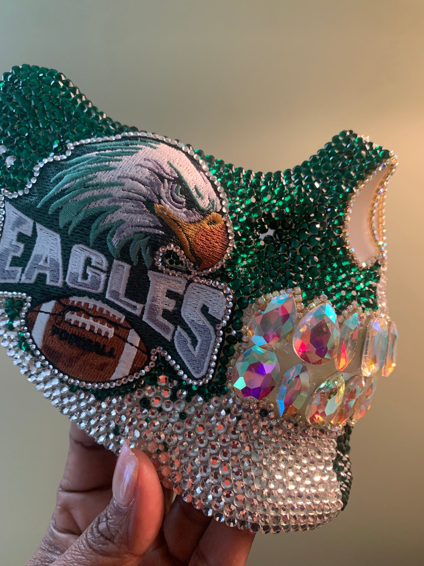 Blinged-Out Philadelphia Eagles Crystal Mask 🦅✨