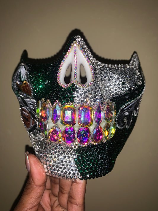 Blinged-Out Philadelphia Eagles Crystal Mask 🦅✨