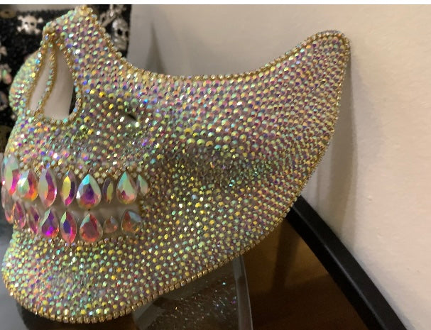 Crystal Fang Rhinestone Skull Masks