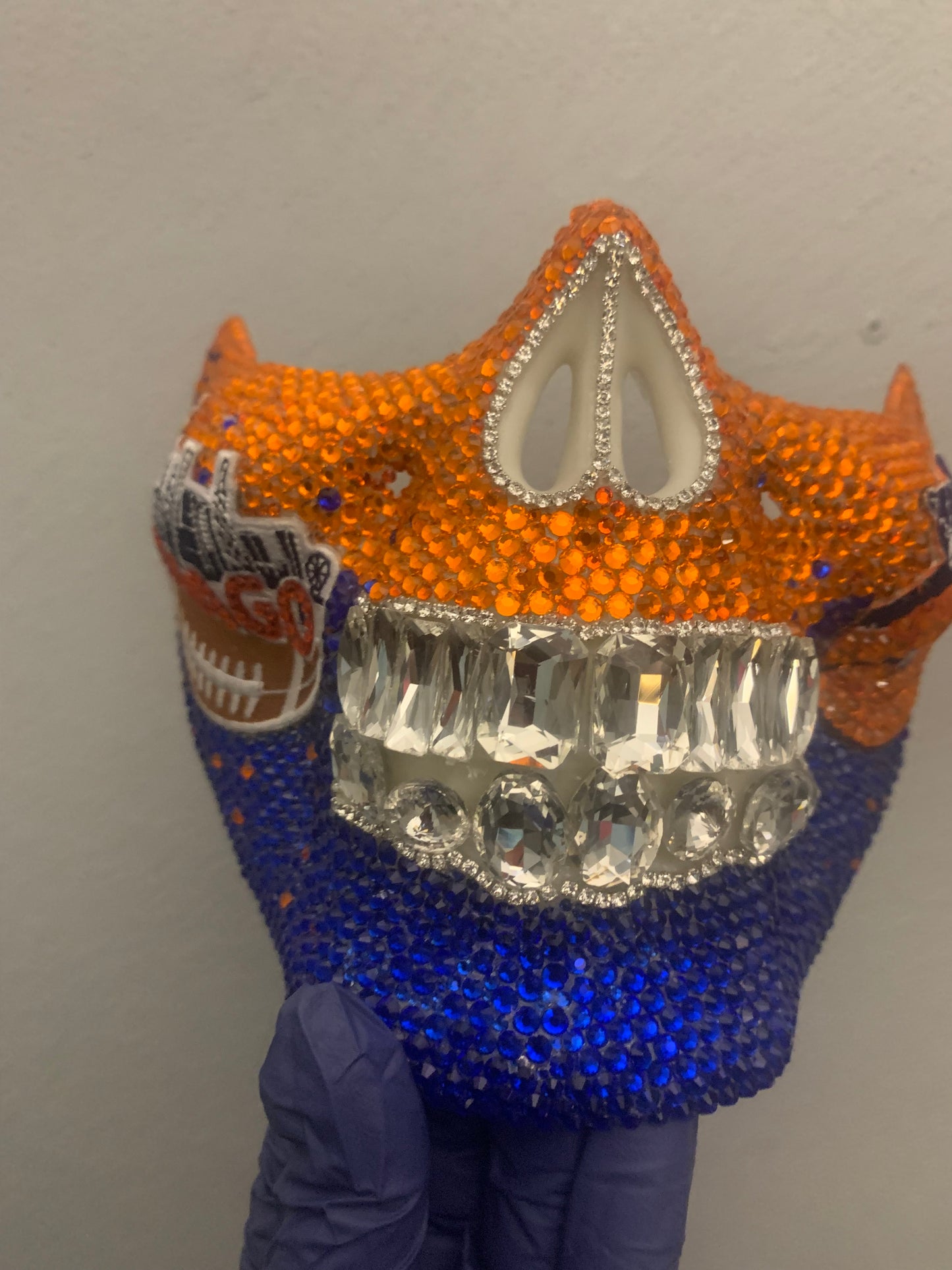 Chicago Bears Rhinestone Mask