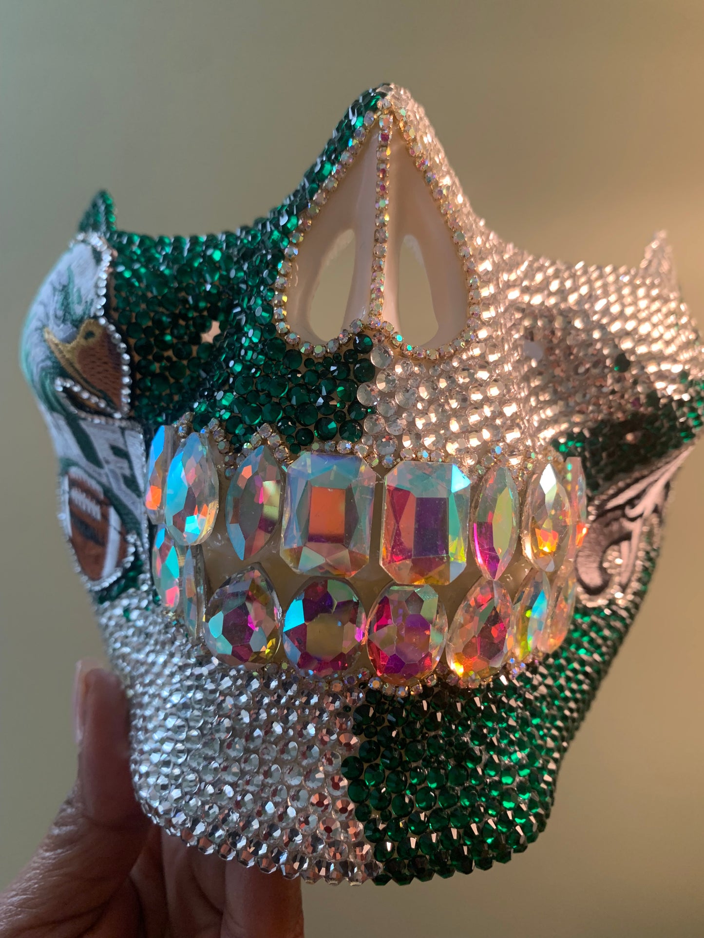 Blinged-Out Philadelphia Eagles Crystal Mask 🦅✨