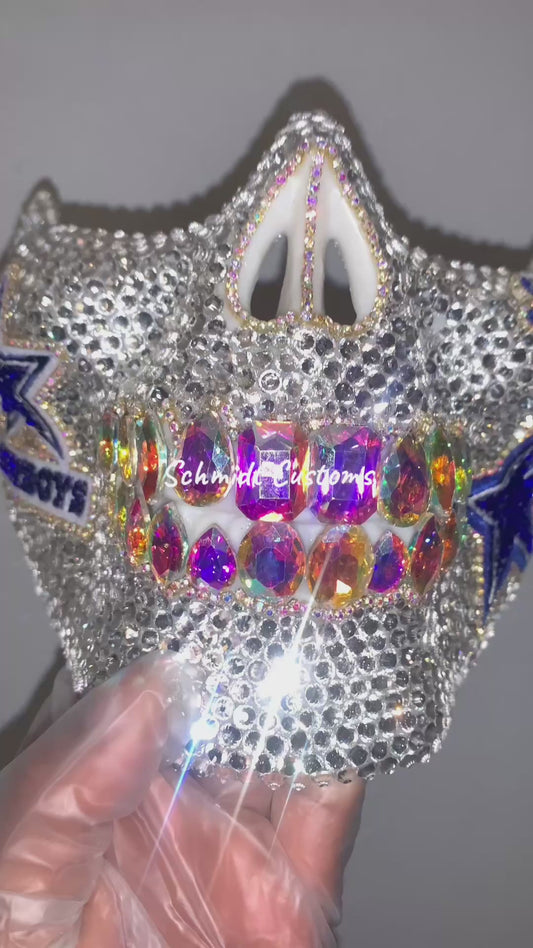 Dallas Iced Fang Rhinestone Mask